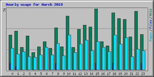 Hourly usage for March 2019